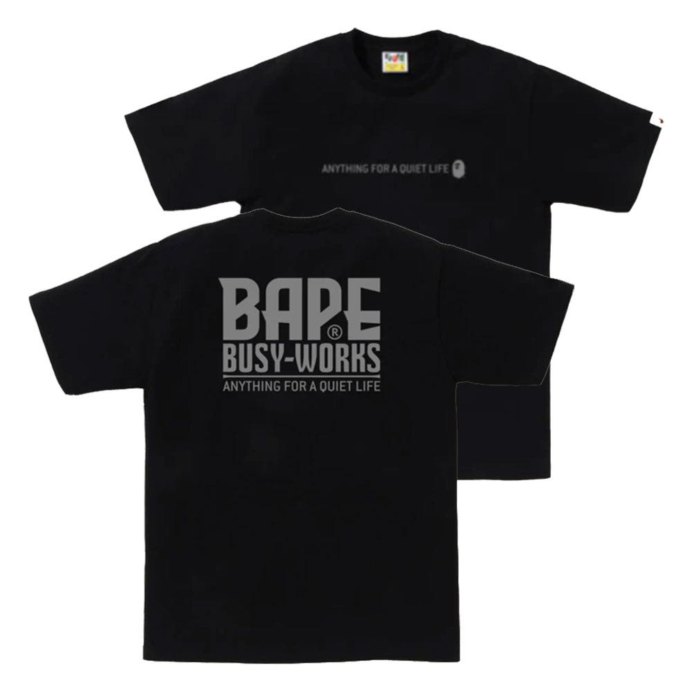 베이프 리플렉터 인더스트리얼 로고 반팔티 블랙 1L30110050