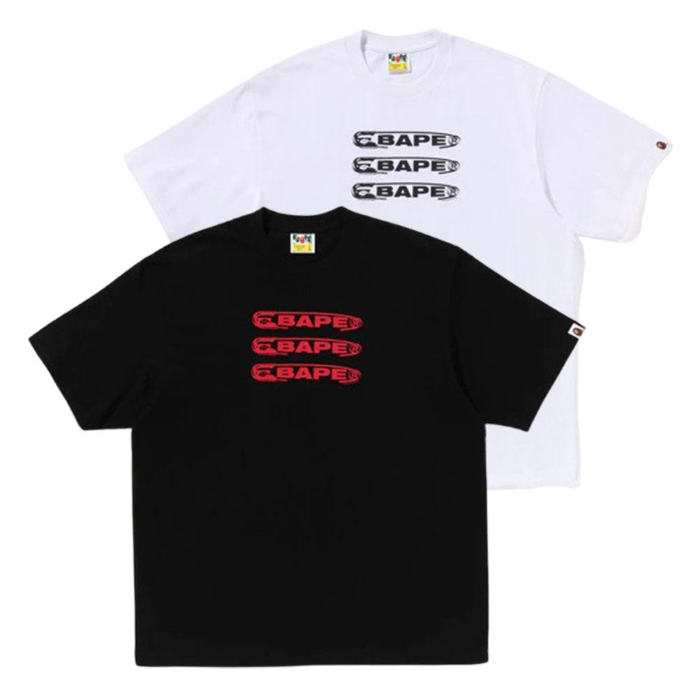 베이프 핀 로고 릴렉스핏 반팔 티셔츠 2컬러 1L30110313