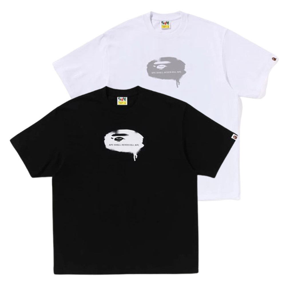 베이프 그라피티 에이프 헤드 로고 릴렉스핏 반팔 티셔츠 2컬러 1L30110309