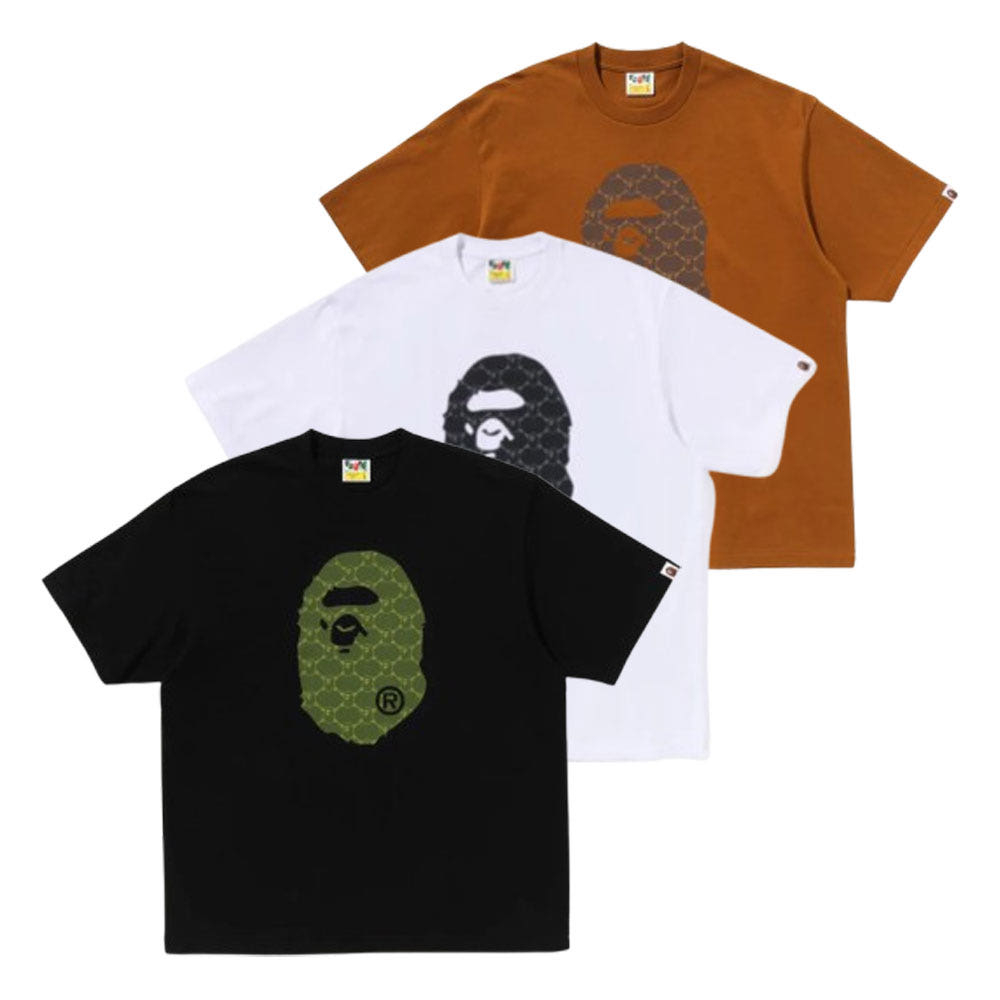 베이프 컬리지 모노그램 에이프 헤드 릴렉스핏 반팔티 3컬러 1L30110334