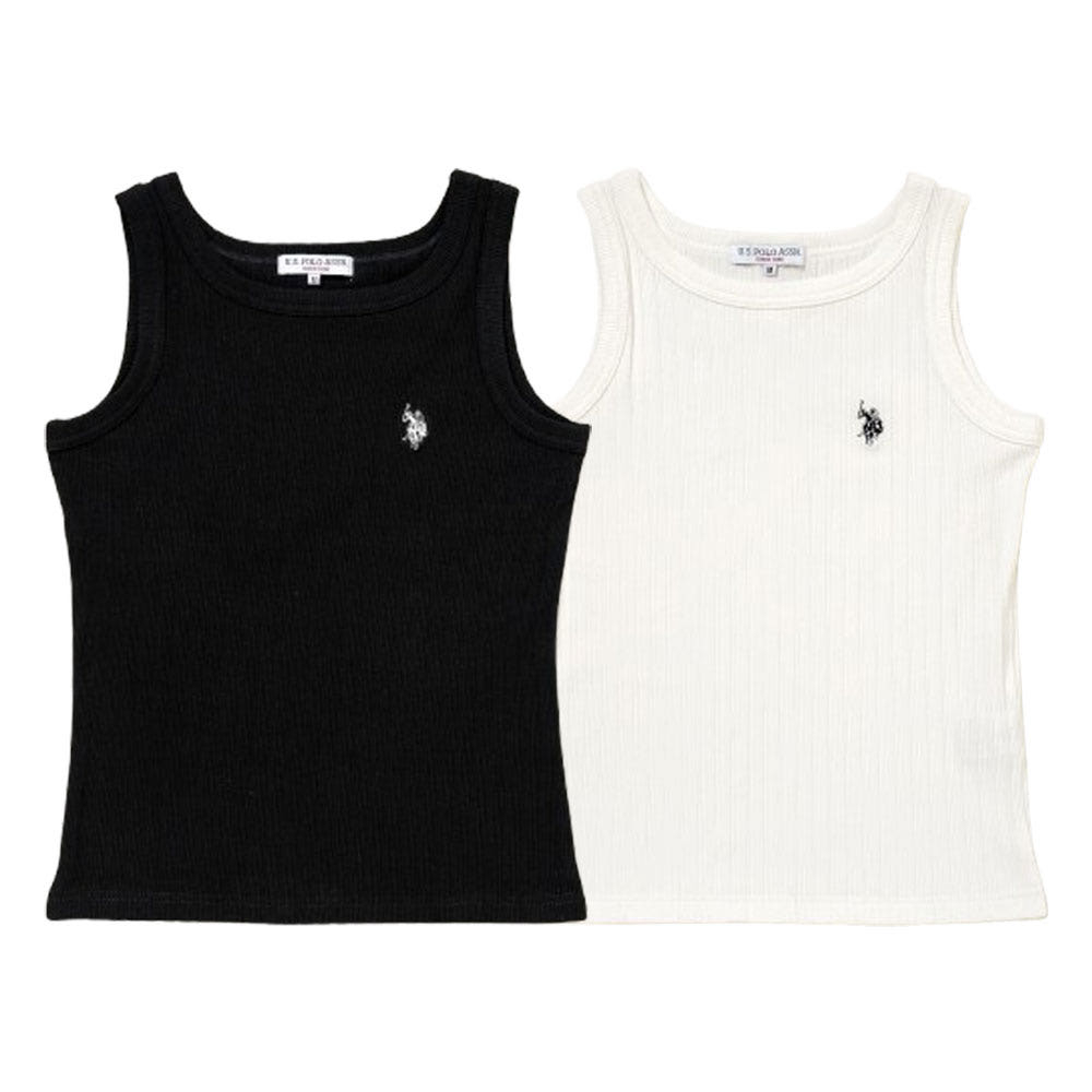 U.S. POLO ASSN. 유에스폴로에센 리브 탱크탑 더블홀스맨 자수 2컬러 PLL52242