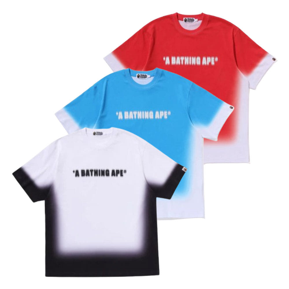 베이프 스프레이 프린트 베이씽 에이프 로고 릴렉스핏 반팔티 3컬러 1L30109347