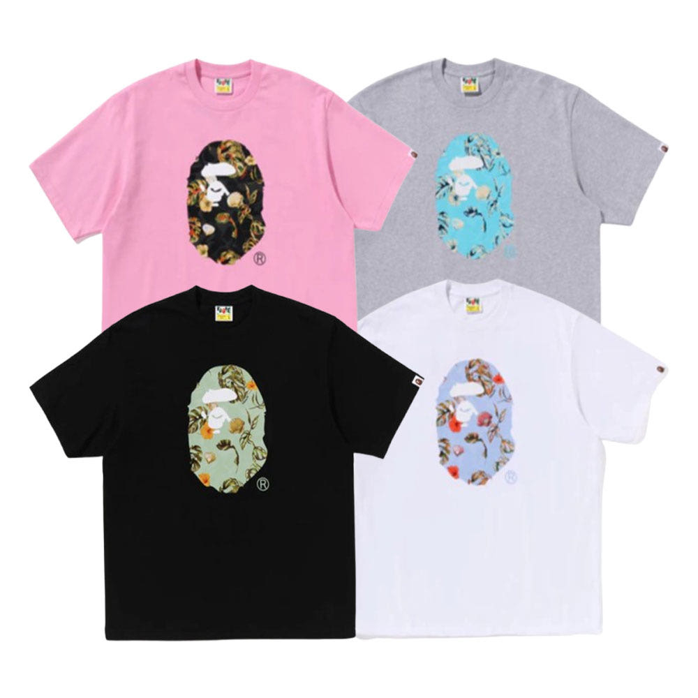 베이프 베케이션 패턴 에이프 헤드 릴렉스핏 티셔츠 4컬러 1L30110335