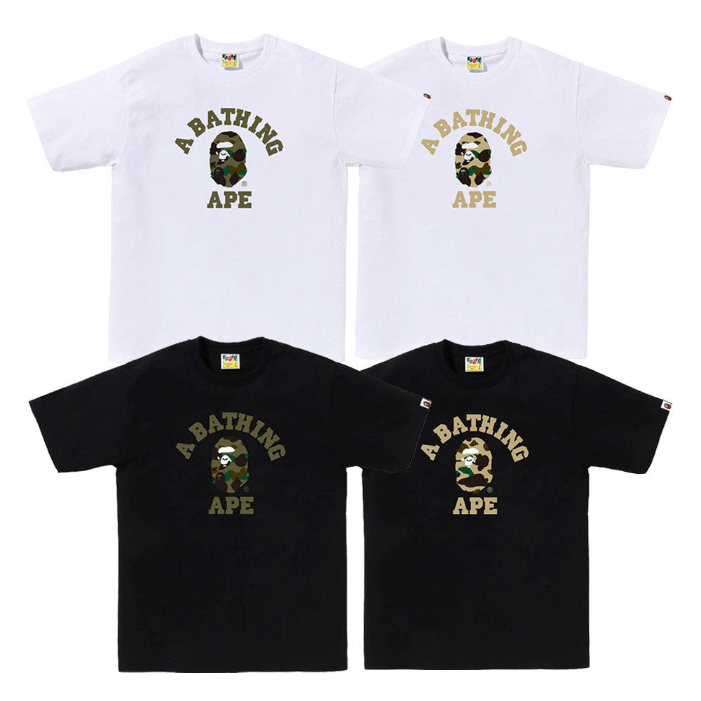 베이프 1ST 카모 컬리지 반팔 티셔츠 4컬러 1M30110013