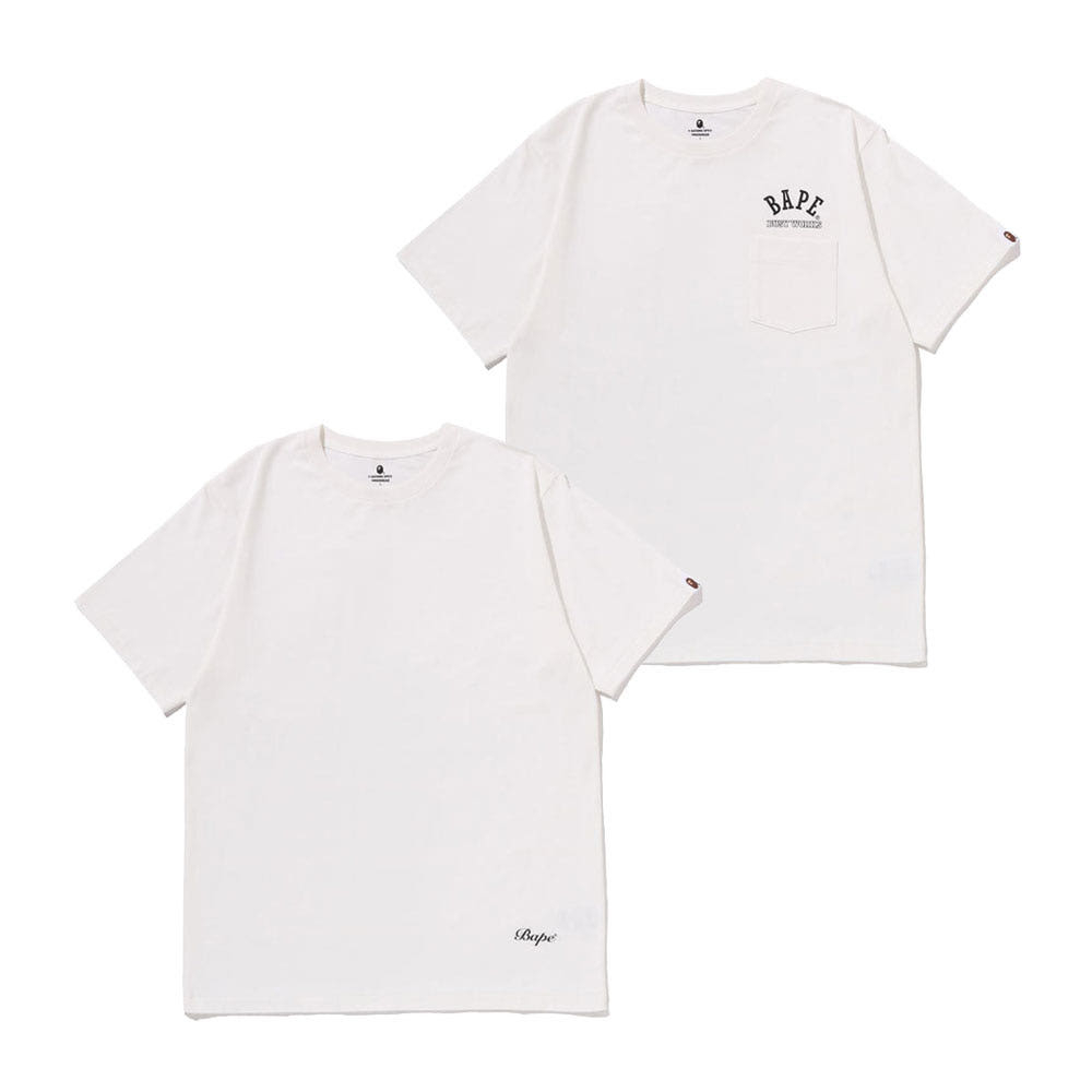 베이프 BAPE 2피스 반팔 티 언더웨어 화이트 1L70183007