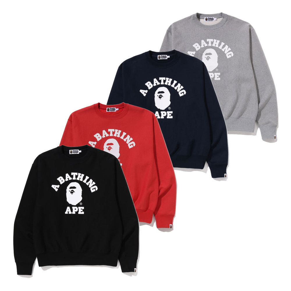 베이프 클래식 컬리지 크루넥 스웨트셔츠 4컬러 1L70113003