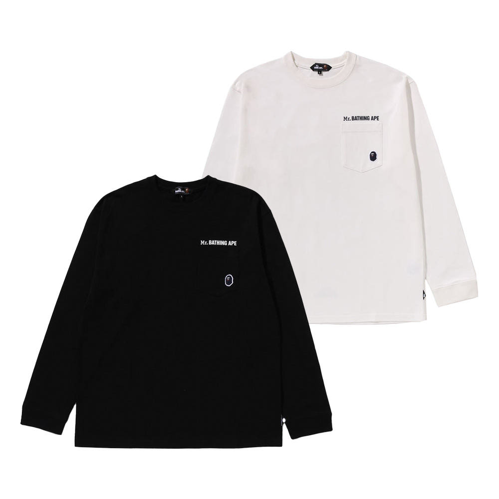 베이프 롱슬리브 포켓 티셔츠 2컬러 7L70111302