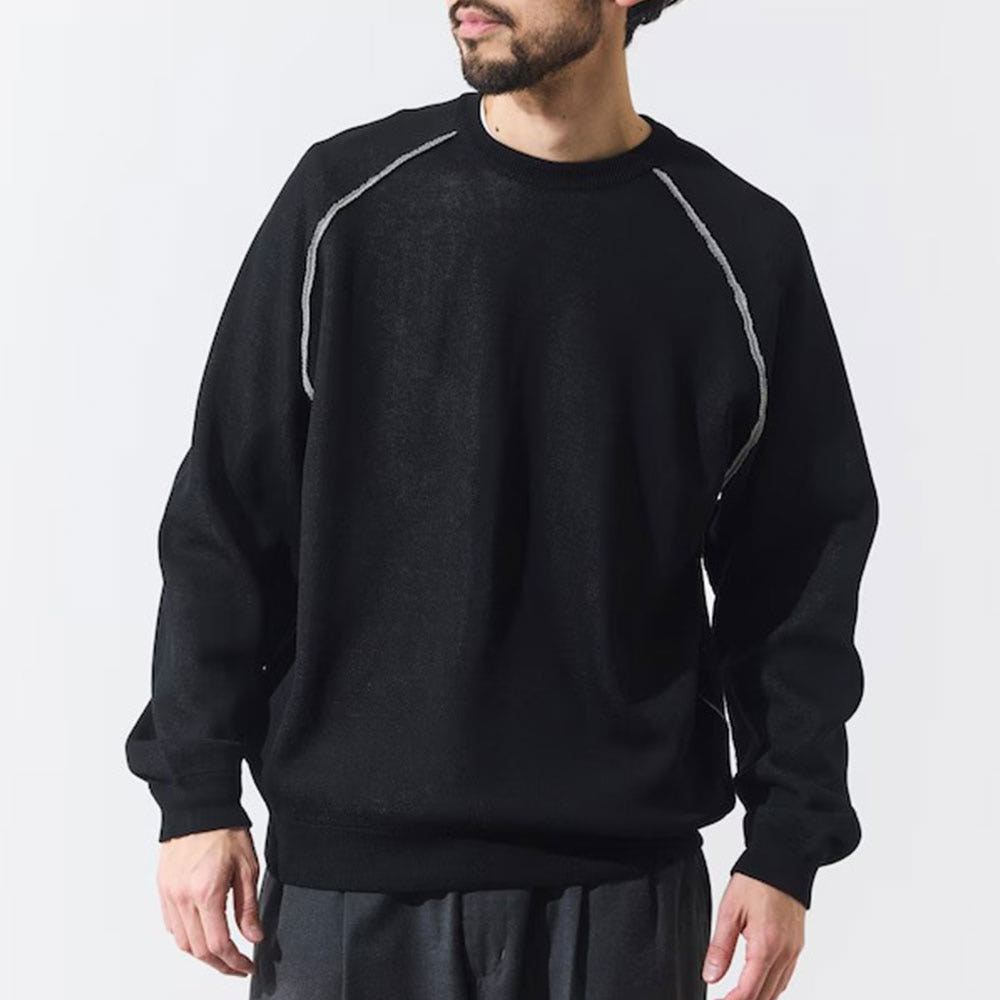 프릭스스토어 쿨 터치 W 페이스 색상 배색 크루넥 니트 3컬러 1030248901931