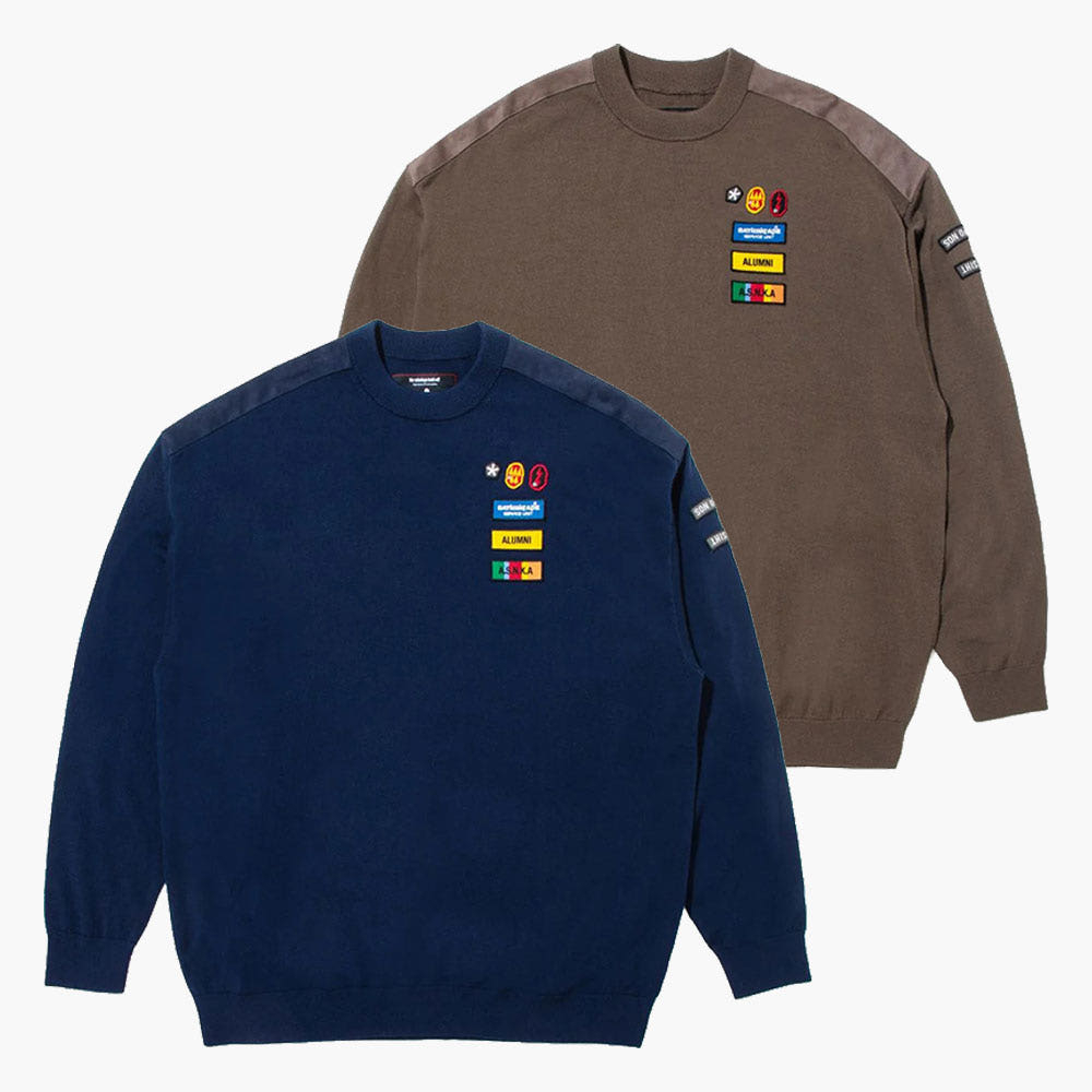 베이프 카즈키 쿠라이시 에이프 헤드 패치 밀리터리 니트 스웨터 2컬러 1L83120901