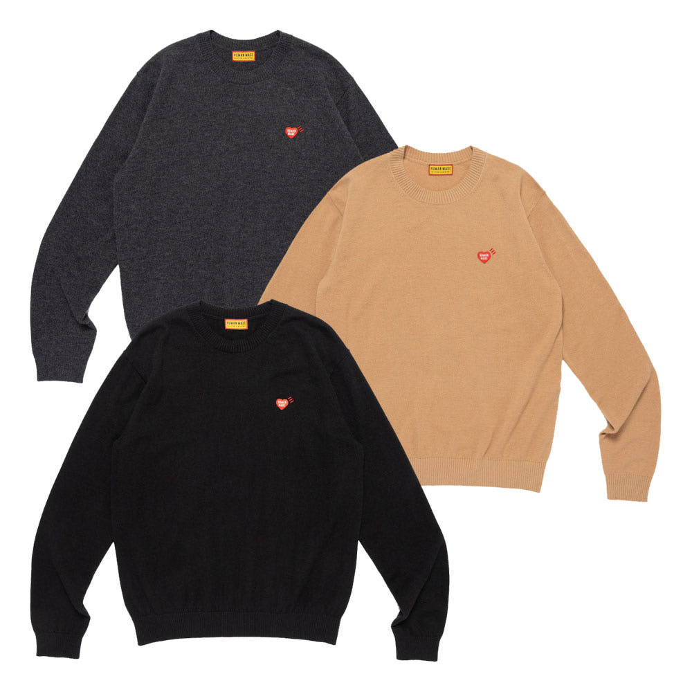 휴먼메이드 하트 뱃지 니트 스웨터 3컬러 HM30CS034