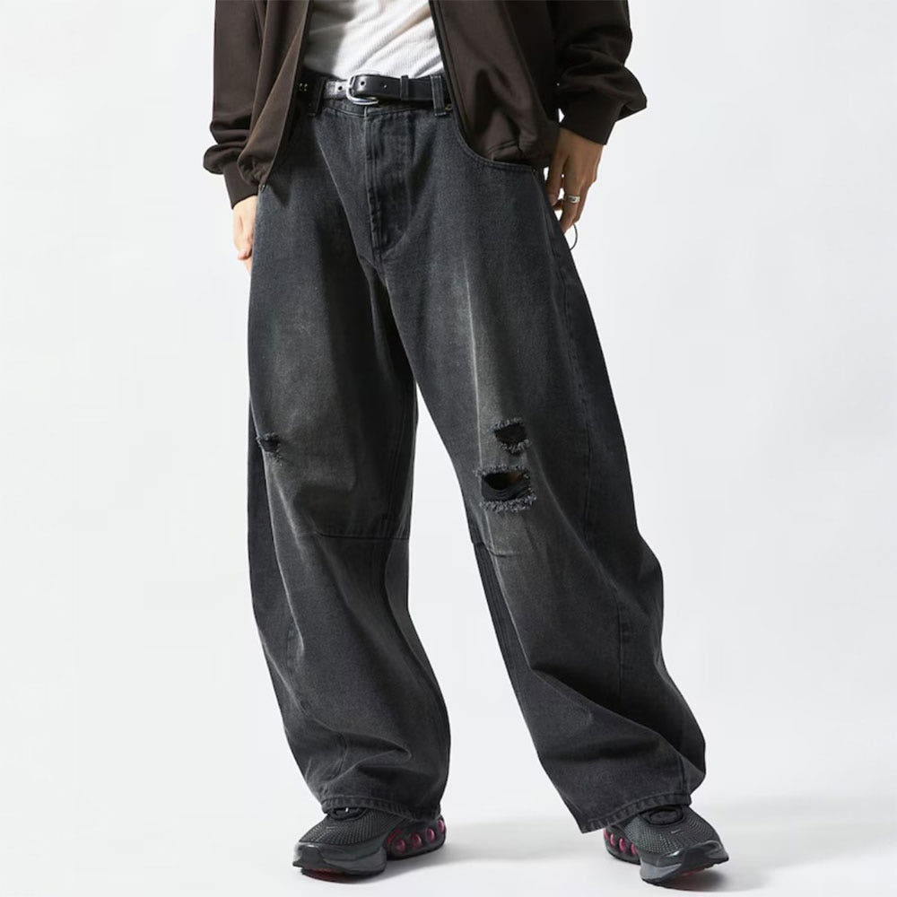 프릭스스토어 와이드 실루엣 커브 데미지 가공 데님 팬츠 4컬러 1043248901194