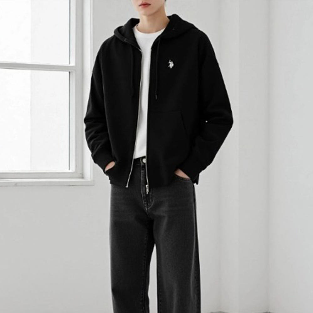 U.S. POLO ASSN. 유에스폴로에센 오버 사이즈 뒷모습 로고 원포인트 자수 후드집업 4컬러 86938442