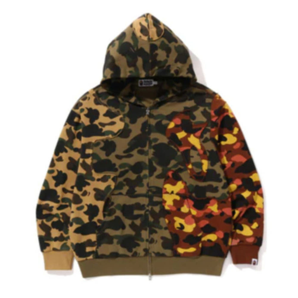 베이프 1ST 카모 업사이클 릴렉스핏 풀 집 후디 멀티 1L80115308