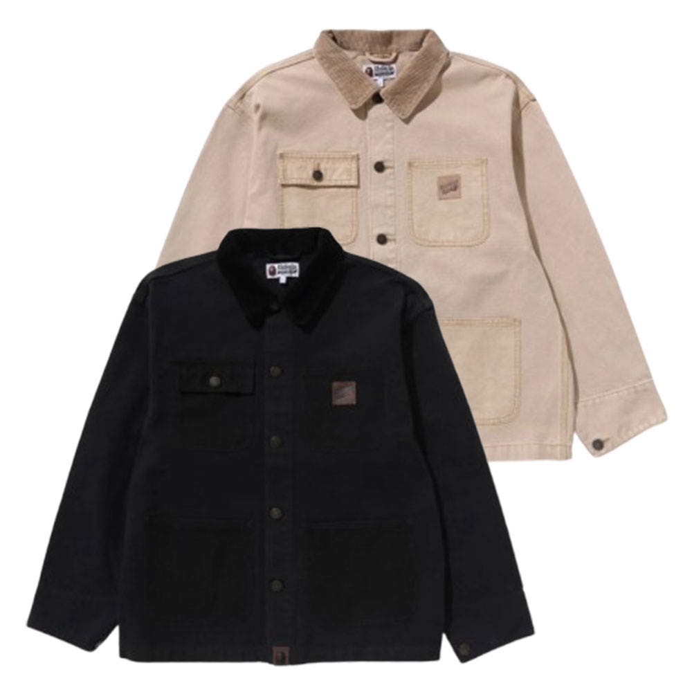 베이프 라인 카모 자카드 패치 포켓 가먼트 다이 워크자켓 2컬러 1L30140308