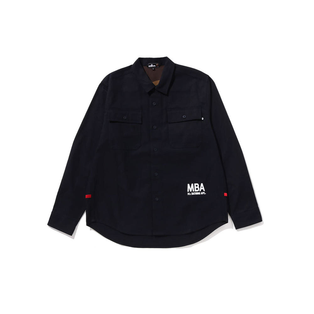 베이프 코튼 캔버스 캐주얼 셔츠 네이비 7L70131309