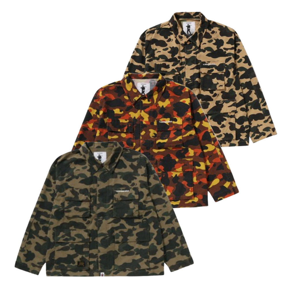 베이프 1ST 카모 헤비 워시드 멀티 포켓 카고 LS 셔츠 3컬러 1L80131302