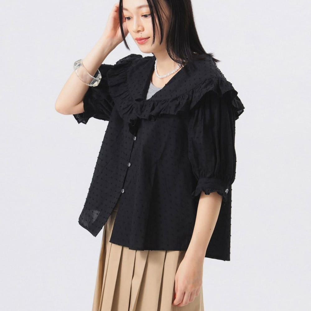 빔즈 보이 도트 도비 빅칼라 반팔 셔츠 3컬러 13-01-0182-803