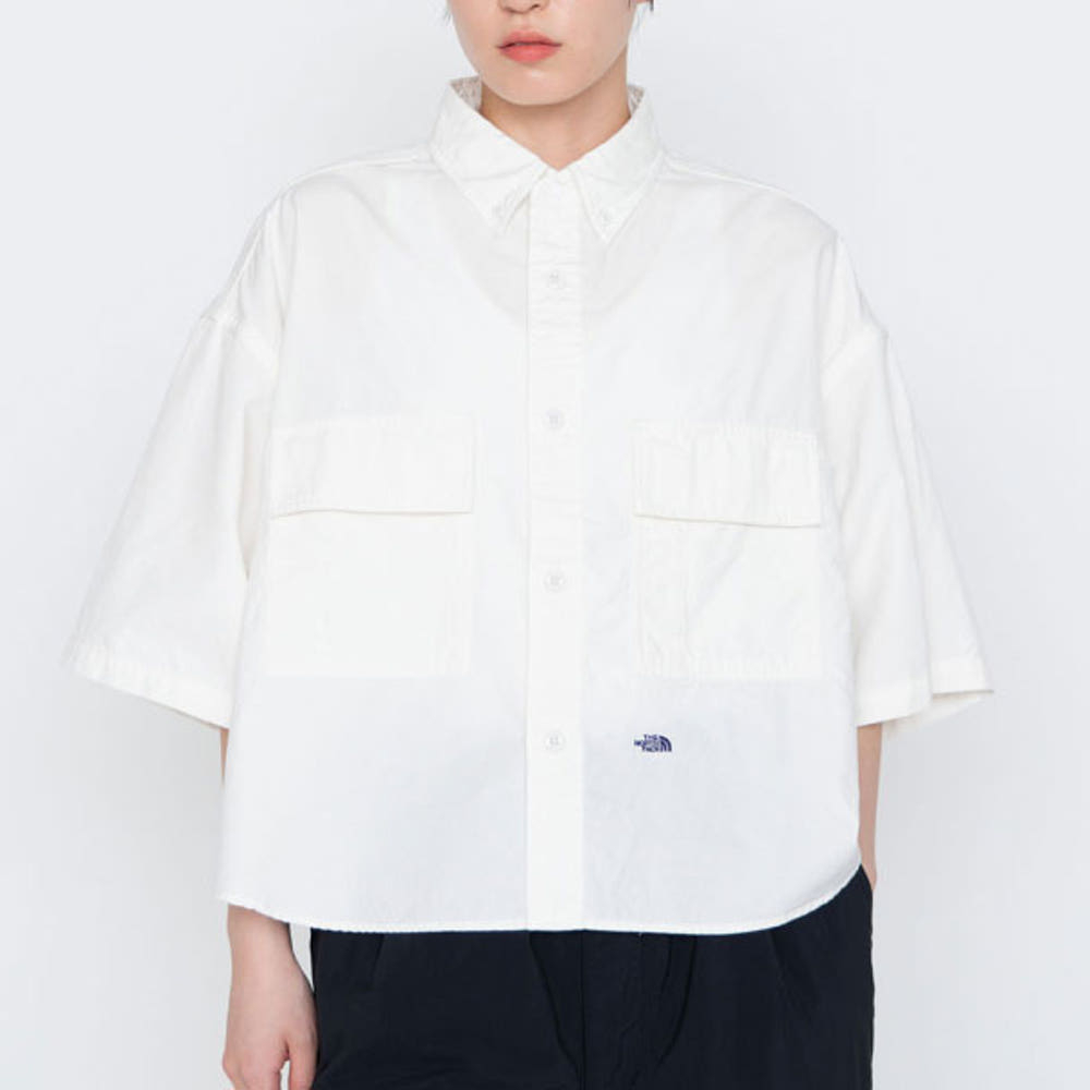 노스페이스 퍼플라벨 여성 버튼 다운 필드 S/S 크롭 셔츠 2컬러 N25SG135