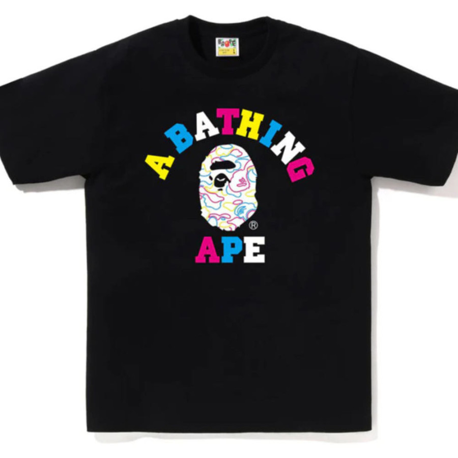 베이프 네온 카모 컬리지 반팔 티셔츠 3컬러 1L30110038