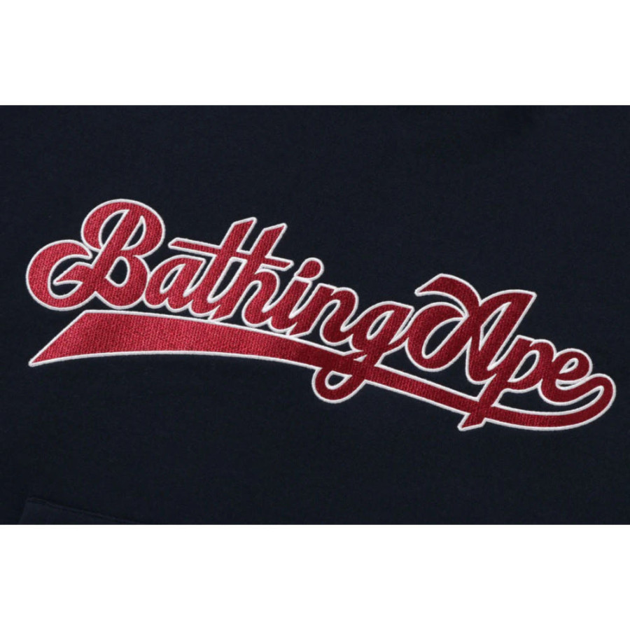 베이프 베이스볼 로고 릴렉스핏 풀오버 후디 2컬러 1L30114004