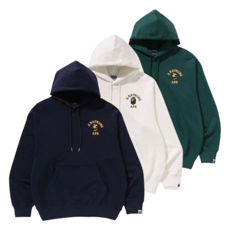 베이프 1ST 카모 컬리지 로고 릴렉스핏 풀오버 후디 3컬러 1L30114306