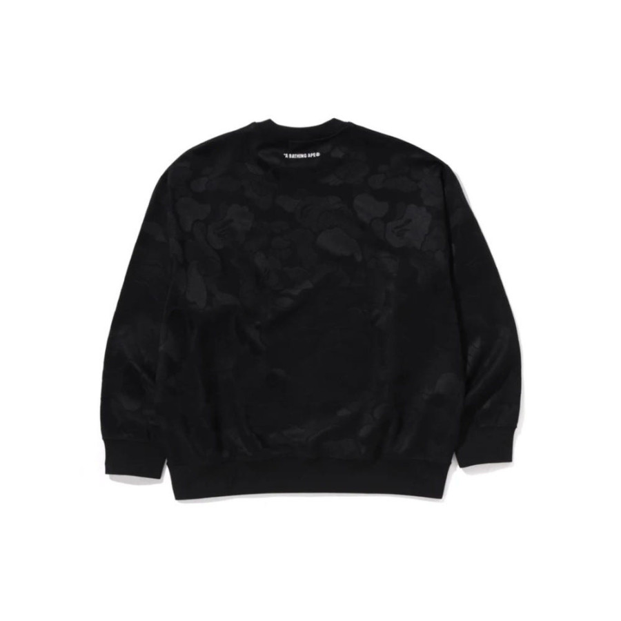 베이프 솔리드 카모 자카드 원 포인트 릴렉스핏 크루넥 스웻셔츠 3컬러 1L30113305