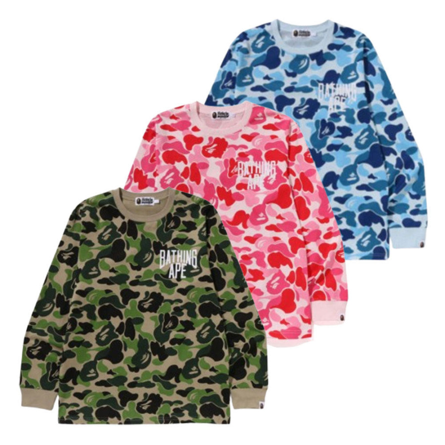 베이프 ABC 카모 NYC 원포인트 롱 슬리브 티셔츠 3컬러 1L30111007