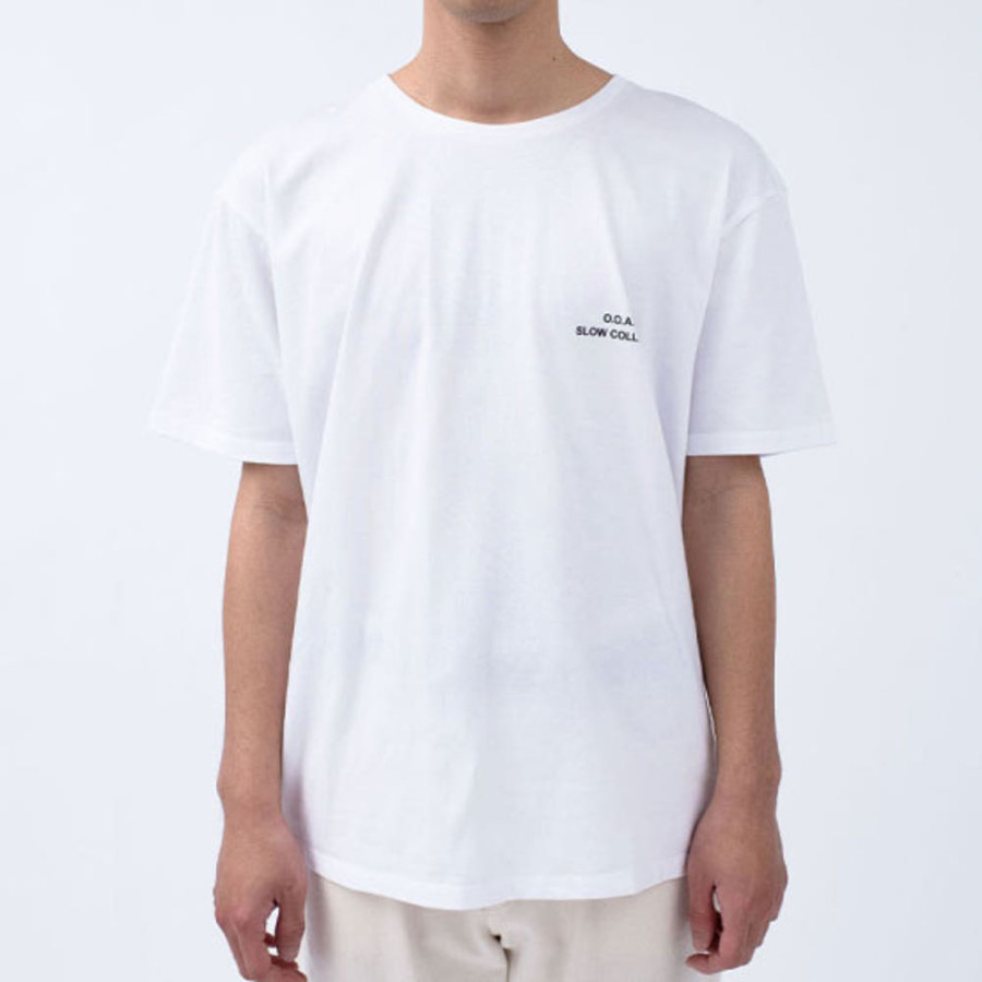 나나미카 x FUJIWARA INSATSU OOAL 그래픽 반팔티 화이트 SUHS429