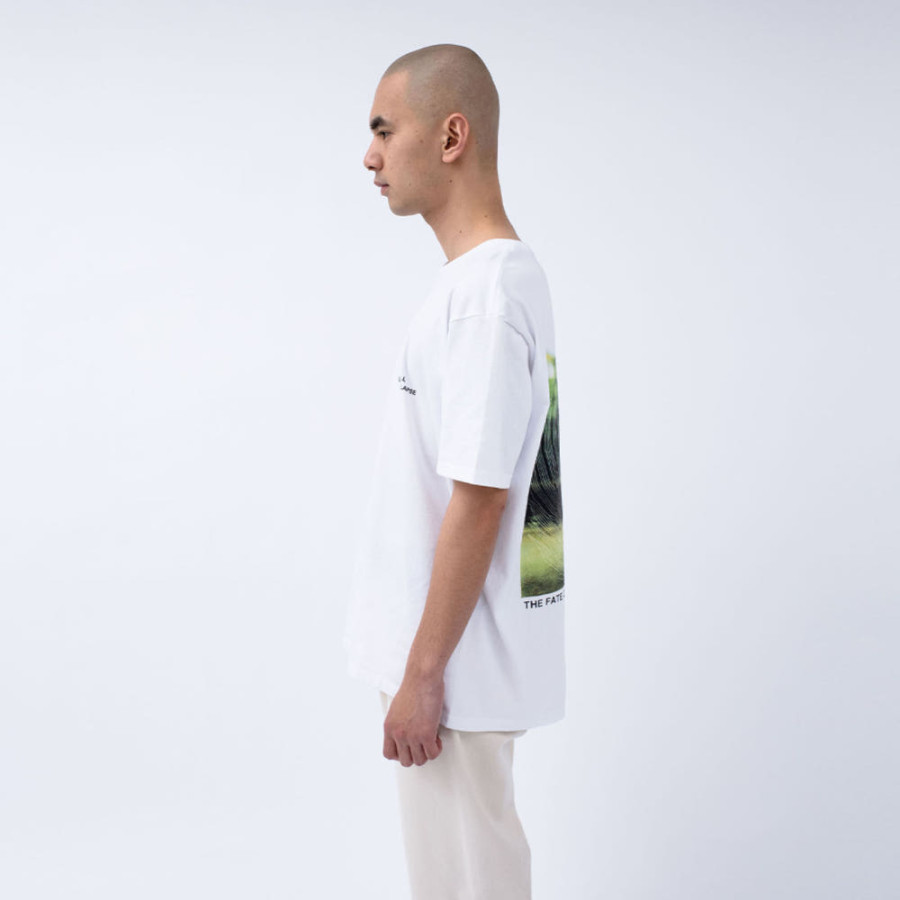 나나미카 x FUJIWARA INSATSU OOAL 그래픽 반팔티 화이트 SUHS429