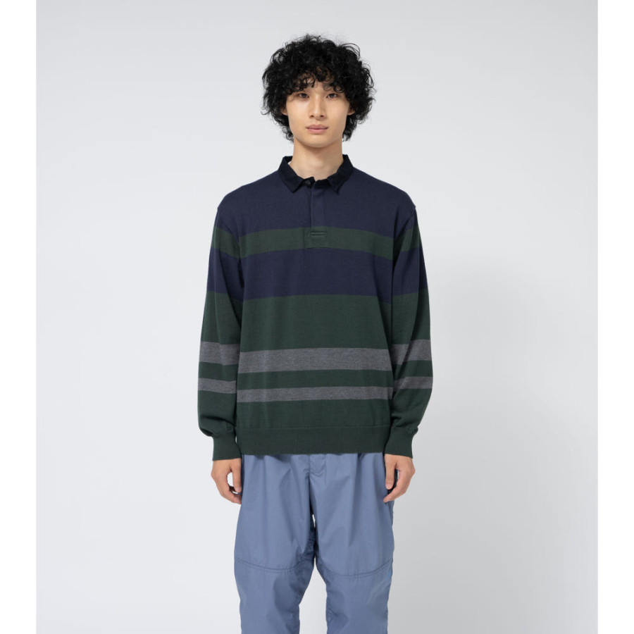 노스페이스 퍼플라벨 필드 니트 럭비셔츠 2컬러 N25SJ025