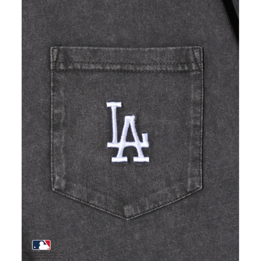 프릭스스토어 MLB 메이저리그 야구 페이드가공 더블로고 크루넥 포켓 반팔티 4컬러 1026248902548