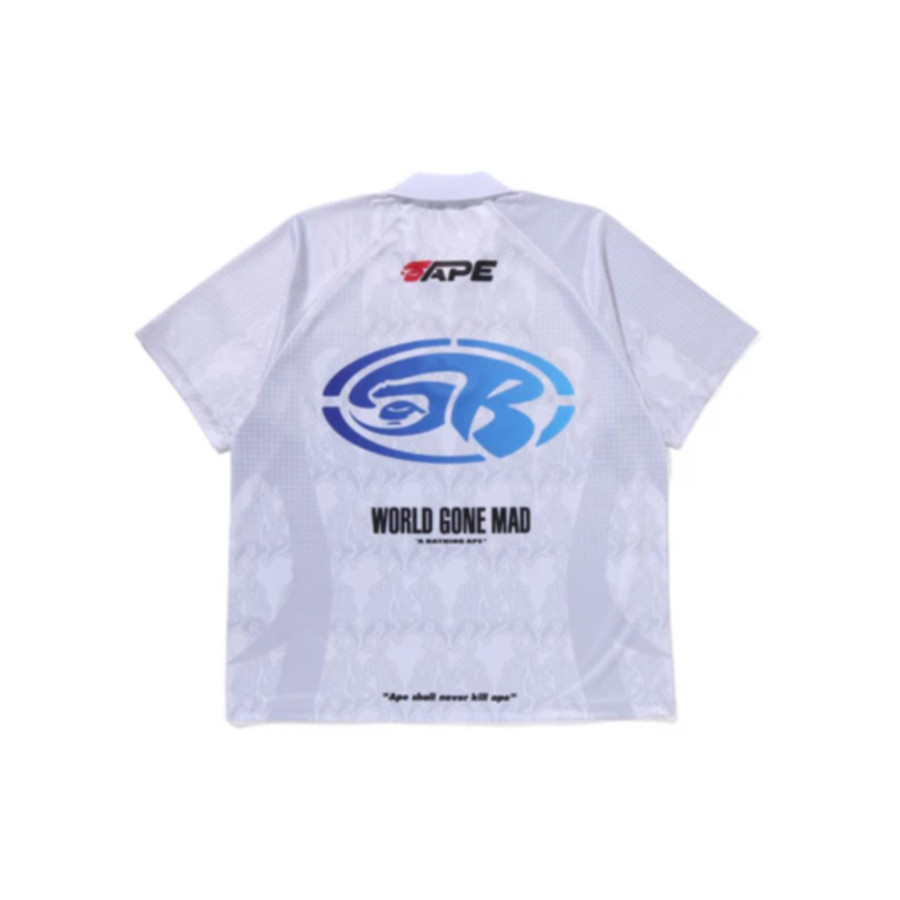 베이프 플레임 패턴 오버롤 프린트 하프집 릴렉스핏 폴로 셔츠 2컬러 1L30112304