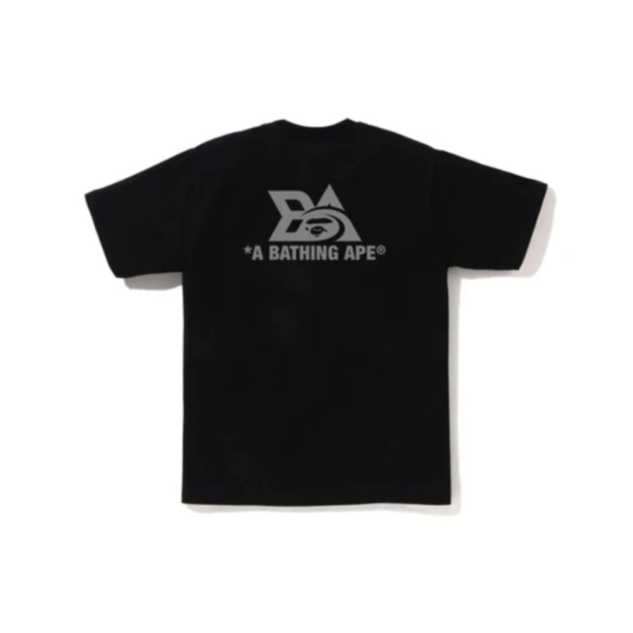 베이프 리플렉터 테크 로고 반팔티 블랙 1L30110051