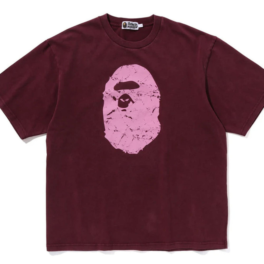 베이프 헤비 워시드 에이프 헤드 릴렉스핏 반팔 티셔츠 3컬러 1L30109351