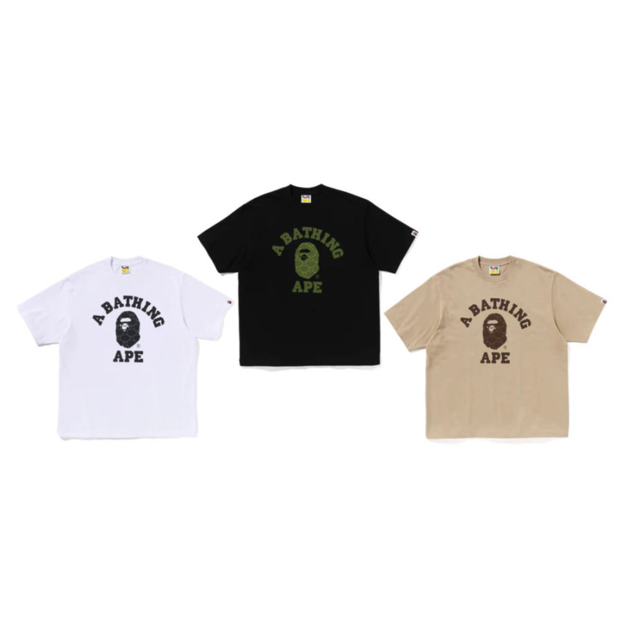 베이프 컬리지 모노그램 컬리지 릴렉스핏 반팔티 3컬러 1L30110322