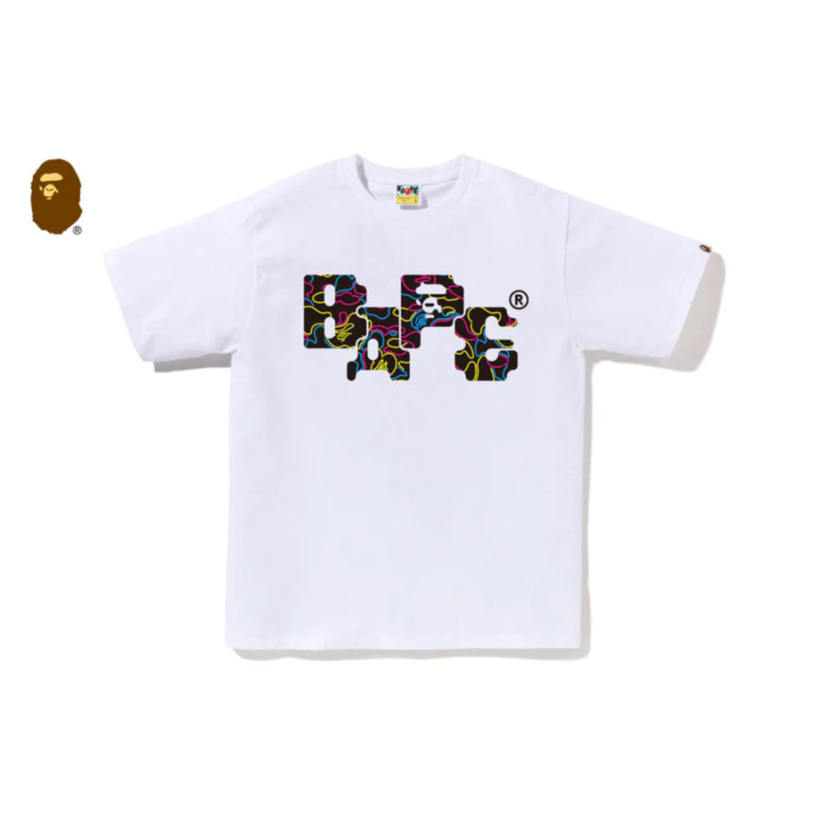 베이프 네온 카모 8비트 베이프 로고 반팔티 3컬러 1L30110041