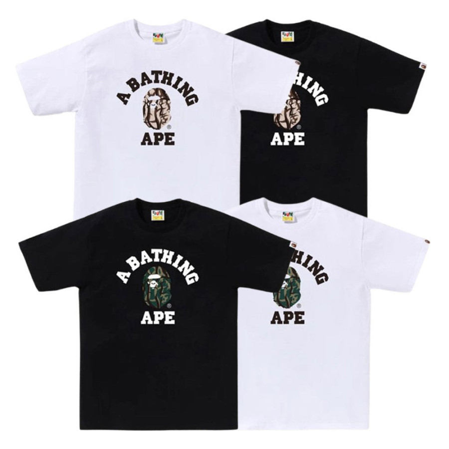 베이프 트라이얼 카모 컬리지 반팔 티셔츠 4컬러 1L30110033