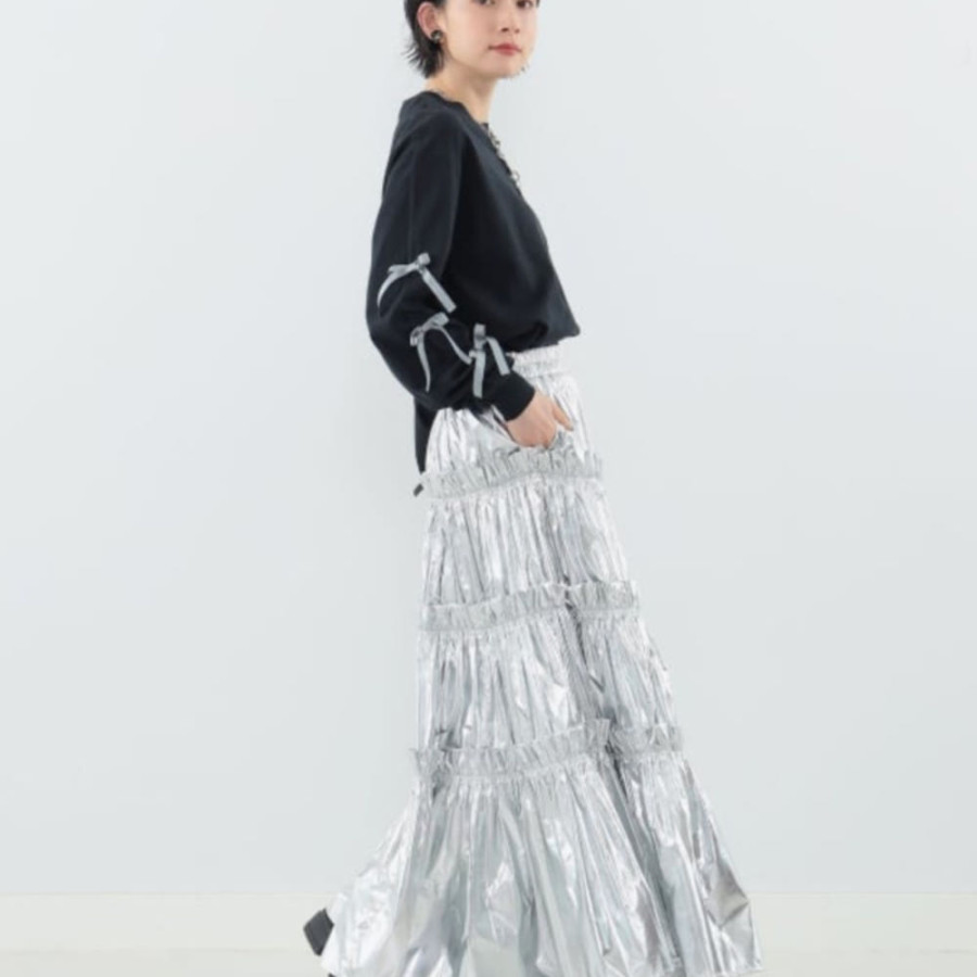 빔즈 CAROLINA GLASER 리본 롱 슬리프 티셔츠 2컬러 62-14-0032-438