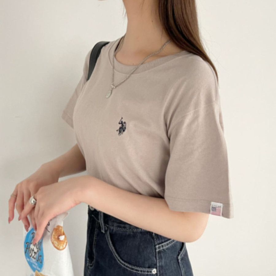 U.S. POLO ASSN. 유에스폴로에센 원포인트 자수 컴팩트 실루엣 베이직 티셔츠 8컬러 ada1285