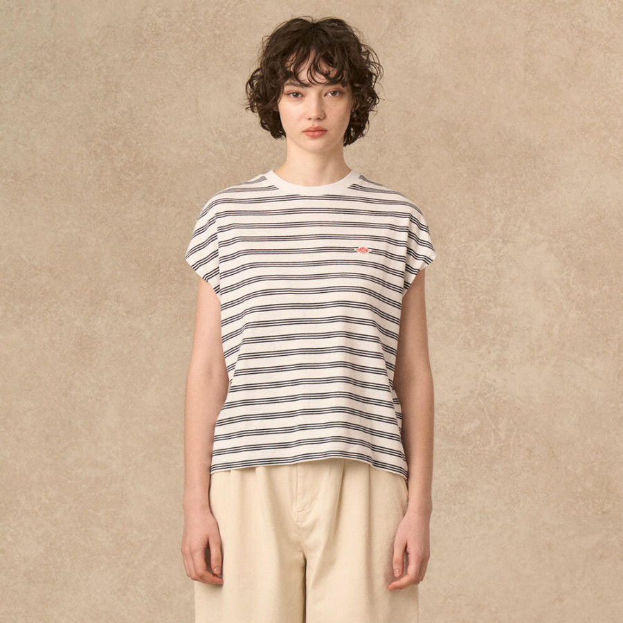 단톤 여성 코튼 저지 돌먼 민소매 스트라이프 티셔츠 5컬러 DT-C0403 FLC-ST DNB251L103-0011