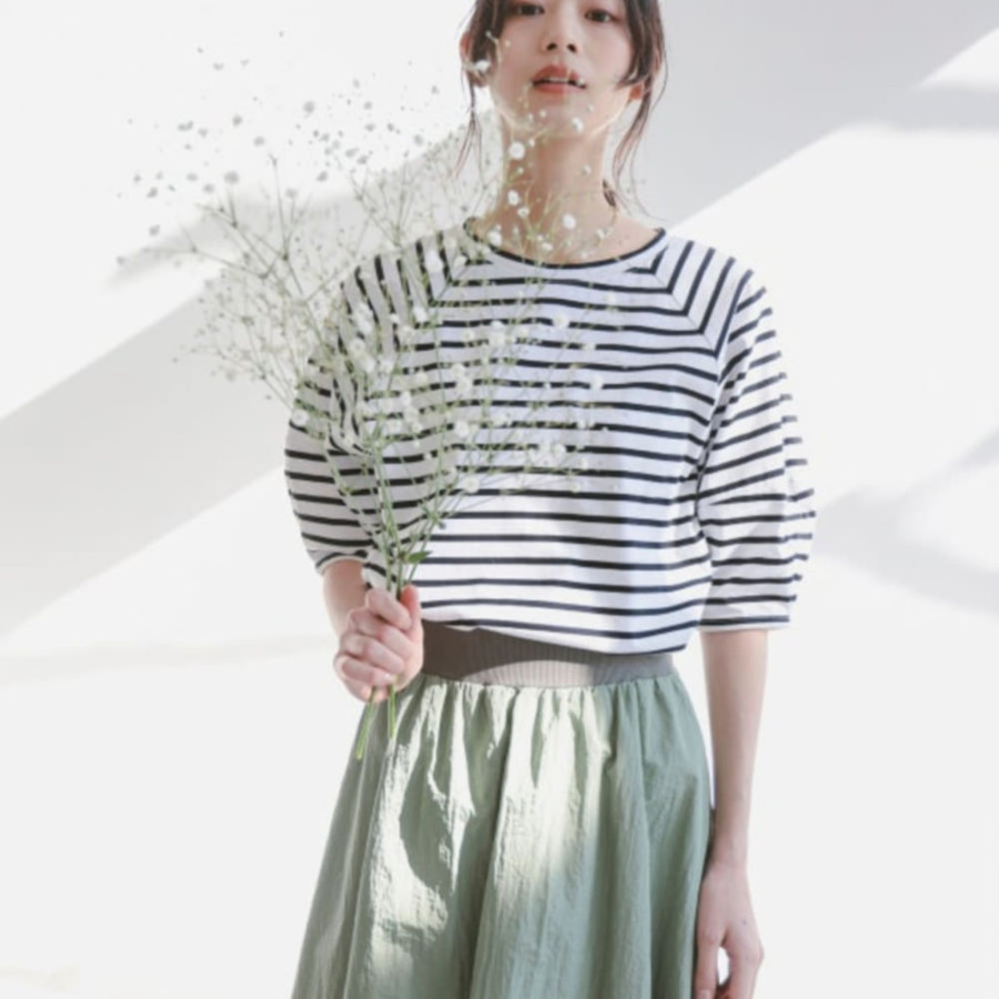 빔즈 비밍 바이 빔즈 실켓 와이드 슬리브 티셔츠 5컬러 93-04-0488-213