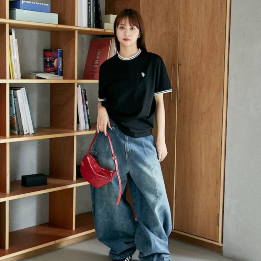 퍼블럭스 U.S. POLO ASSN. 유에스폴로에센 별주 라인 리브 티셔츠 4컬러 3223291600003