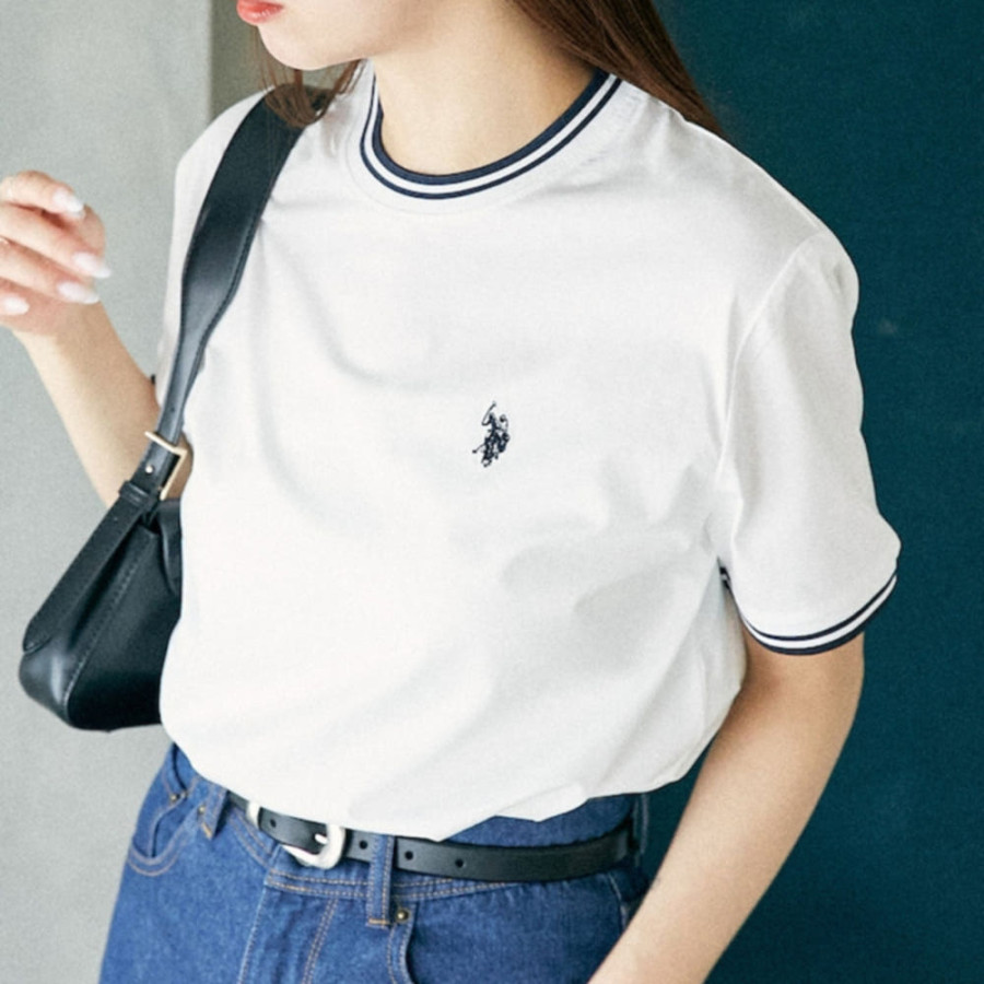 퍼블럭스 U.S. POLO ASSN. 유에스폴로에센 별주 라인 리브 티셔츠 4컬러 3223291600003