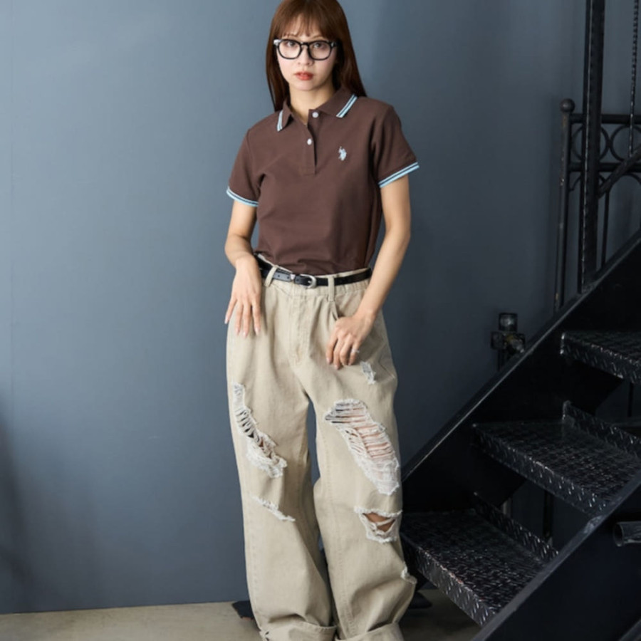 퍼블럭스 U.S. POLO ASSN. 유에스폴로에센 별주 라인 원포인트 자수 폴로 셔츠 5컬러 3223291600004