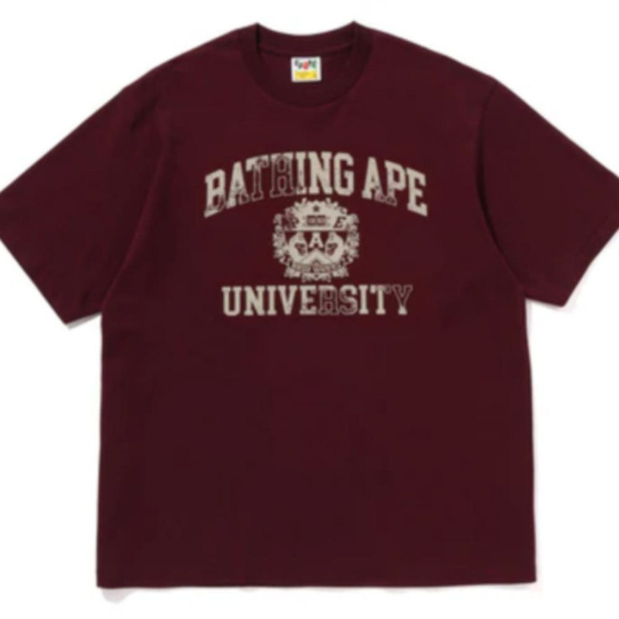 베이프 스프레이 프린트 칼리지 로고 릴렉스핏 티셔츠 3컬러 1L80110332