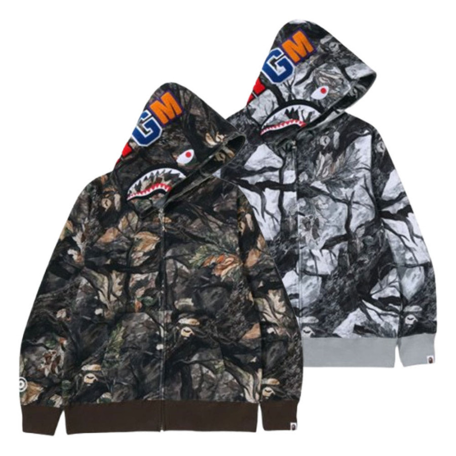 베이프 트리 엣지 카모 샤크 풀 지퍼 후드티 2컬러 1L80115002