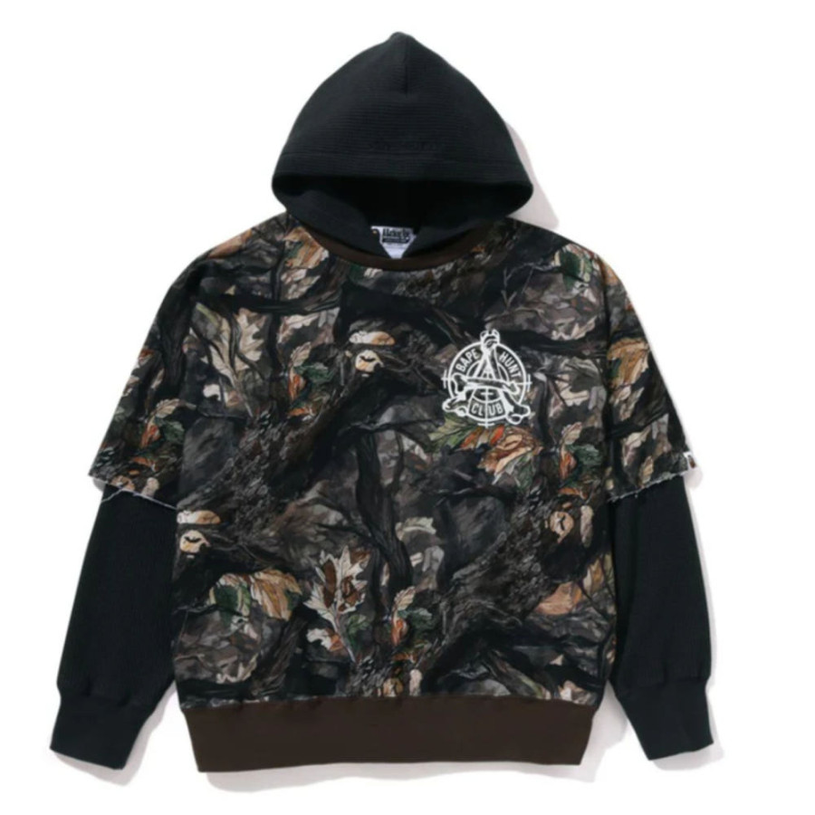 베이프 트리 엣지 카모 레이어드 풀오버 후드티 2컬러 1L80114003