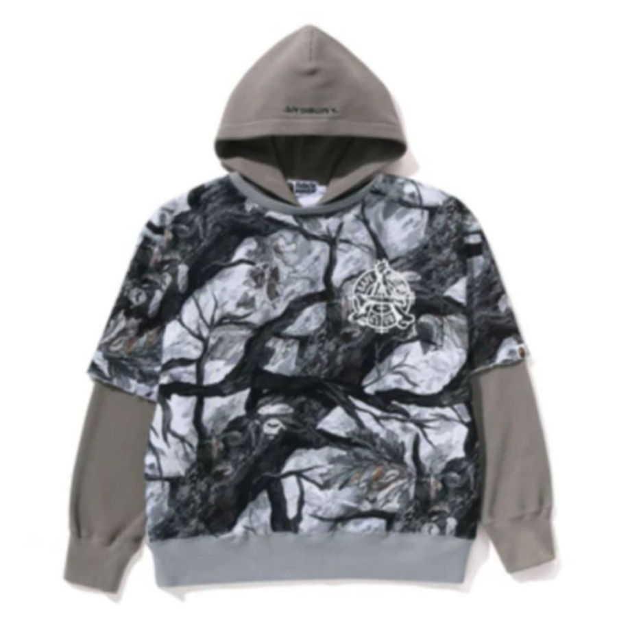 베이프 트리 엣지 카모 레이어드 풀오버 후드티 2컬러 1L80114003