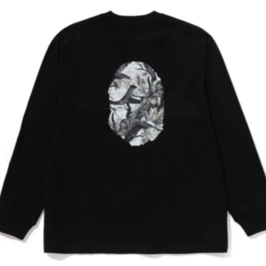 베이프 트리 엣지 카모 에이프 헤드 릴렉스핏 LS 티셔츠 2컬러 1L80111305