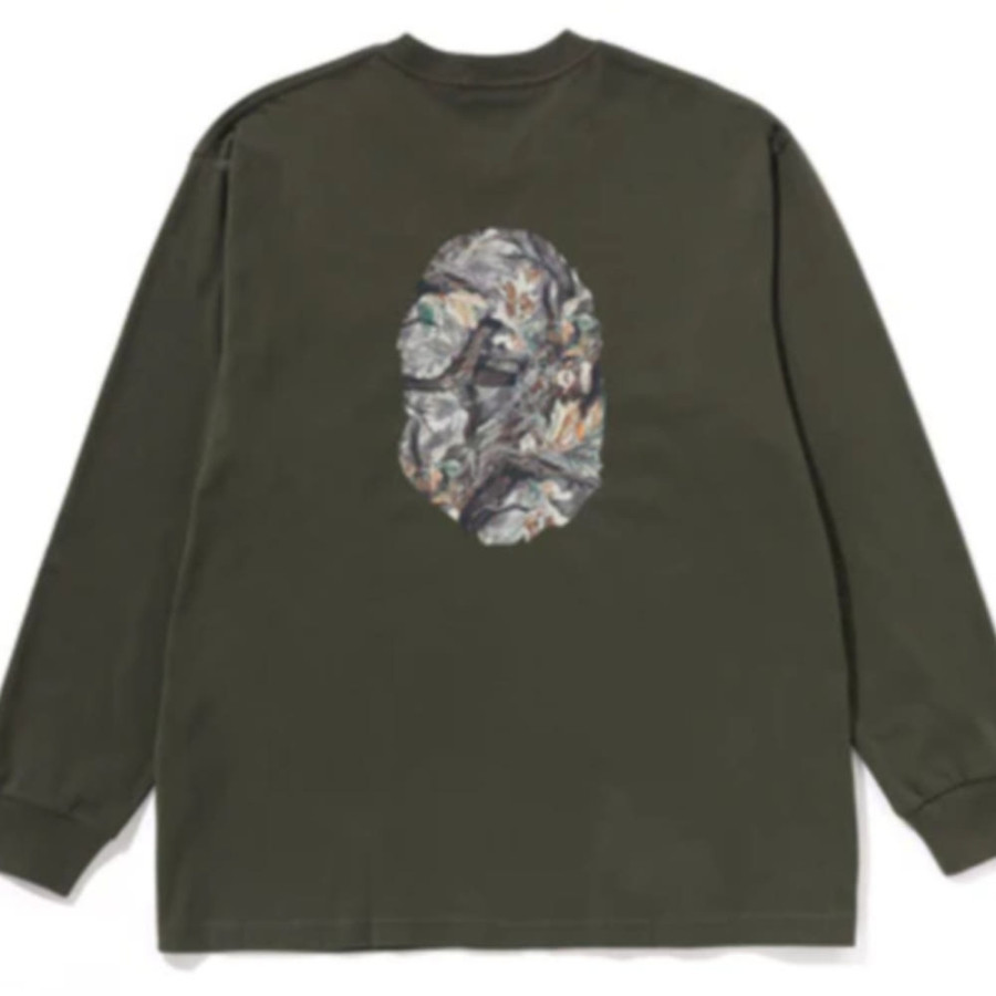 베이프 트리 엣지 카모 에이프 헤드 릴렉스핏 LS 티셔츠 2컬러 1L80111305